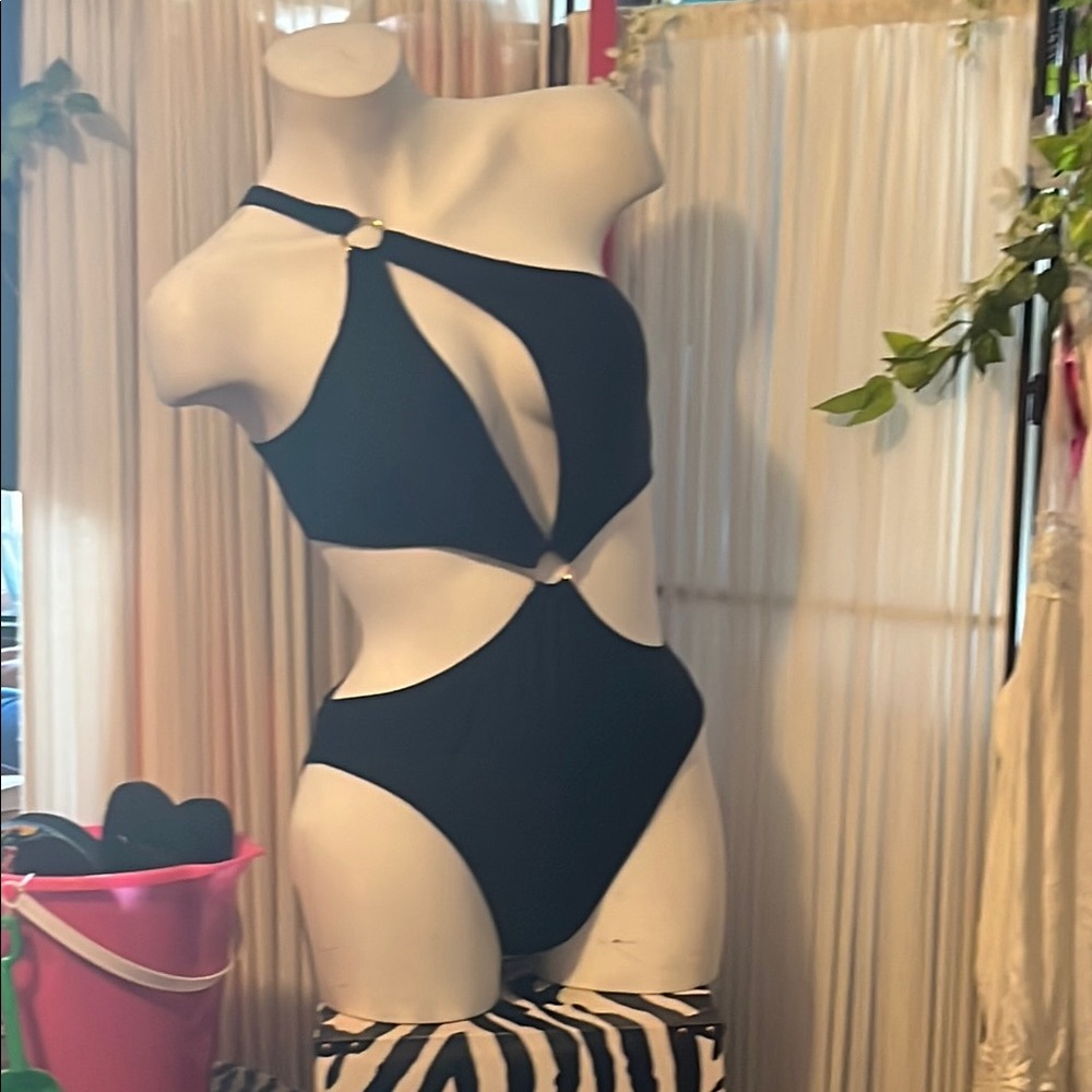 Elegant Black One-Piece Swimsuit